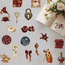50张复古欧式宫廷风格金箔贴纸，创意涂鸦贴纸，办公用品，手机电脑贴纸，高性价比，防水，酷炫贴纸，趣味十足，经典礼品装饰，超值装，可爱卡通贴纸 - 50pcs - 查看 5