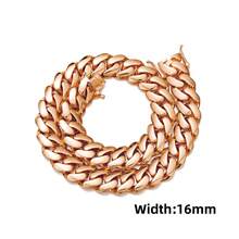 Cuban Link Chain 14MM-22MM Solid Handmade Jewelry Miami, Gift Birthday Fathers Day Anniversary, HipHop Jewelry, Rose Gold Plated, Gift For Him - 16MM (0,62 inch) - Xem 20