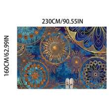 1 szt. Wycieraczka z geometrycznym wzorem mandali w stylu boho – antypoślizgowa, nadająca się do prania w pralce, odpowiednia do salonu, sypialni, biura, salonu. - Wielokolorowe - Zobacz 14