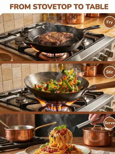 1把不锈钢柄烹饪铲，适用于各种炊具：耐热、高效、易用。适用于在不粘锅中少量用油进行翻炒、煎炸和盛菜，是家庭烹饪的理想之选。是制作清炒菜肴的必备工具。