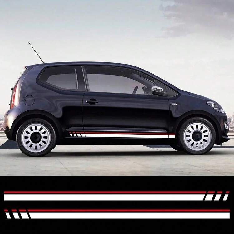 Car Door Racing Stripes Vinyl Decals Auto Side Skirt Sticker Decoration Accessories For Up Hatchback VW Move Up - Car Sticker - View 1