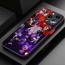 Estuche para teléfono con patrón divertido de personajes de arlequín Compatible con estuches para teléfonos   17  16 Pro Max  15 Pro Max  13 y  12 Único, divertido, elegante y colorido Un gran regalo para familiares, amigos, amantes, novios, novias y el Día de San Valentín - Negro - Ver 2