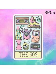 90s Style Stickers, Suitable For Laptops, Notebooks, Water Bottles, Gaming Devices, Desks And Personal Areas, Ideal For Retro Gaming Enthusiasts And Humor Lovers - Multicolor - View 12
