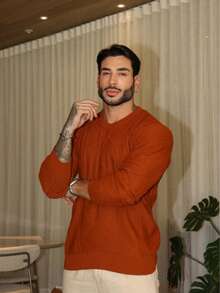 Knitted Sweater Men's Sweater Tops Chic Cold Weather High Quality Autumn Winter Long Sleeve Pullover - 駝色 - 查看 7