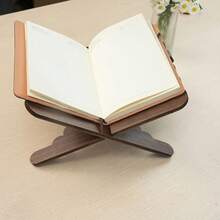 1 pieza Estantería de escritorio de madera moderna - Diseño de grano de madera resistente, estante ajustable para libros y revistas, adecuado para decoración del hogar, oficina, estudio o sala de estar, estilo minimalista | Estructura duradera, decoración de libros - Multicolor - Ver 6