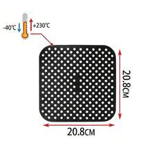 1 pieza de alfombrilla para freidora de aire, anti-graasa, antiadherente, fácil de limpiar y resistente a altas temperaturas, ideal para tareas culinarias diarias como hornear tartaletas y galletas, adaptándose perfectamente a escenarios como cocinas domésticas y restaurantes, reutilizable y disponible en múltiples modelos para elegir, además de ser compatible de forma flexible con todo tipo de freidoras de aire y microondas. - 104804 Negro - Ver 3