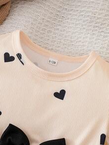 Bộ đồ 2 mảnh kiểu Âu & Mỹ INS dành cho bé gái, gồm áo ngắn tay và quần in hình trái tim, thích hợp cho mùa Xuân/Hè/Thu. - Nhiều màu - Xem 10