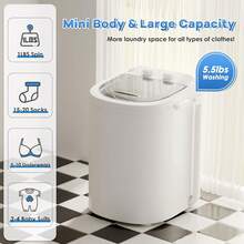 Portable Washing Machine, 5.5 Lbs Capacity, Compact Laundry Washer With Spin Tub & Drain Hose - Xem 7