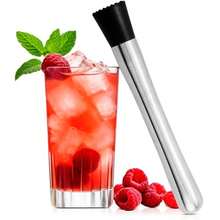 8 Inches Drink Muddler For Cocktails Stainl Steel Muddler Tool With Textured Head Lightweight Build Fruit Smasher For Drinks Mojitos Avocado Herbs Spices Ice Crushing Bar Tool For Mixing - Metallic - View 2