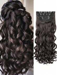 20-Inch Synthetic Hair Extensions, Princess Style, 4pcs Clip-In Hair Extensions, Long Curly Hair, Roman Curly Hair Extensions - Multicolor - View 3