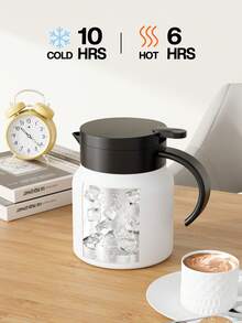 27/32oz Stainless Steel Vacuum Insulated Coffee Carafe, Small Beverage Dispenser, Suitable For Coffee, Milk, Hot Chocolate And Other Drinks - White - View 4