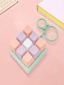 1PC Cute Macaron Fidget Keyboard Keychain, Pressable Rebound Keycap Stress Relief Toy With Double Ring Key Holder, Perfect For Daily Commute, Office, School, Desk Decor & Thoughtful Gift For Friends, Coworkers & Keyboard Lovers - Nhiều màu - Xem 7