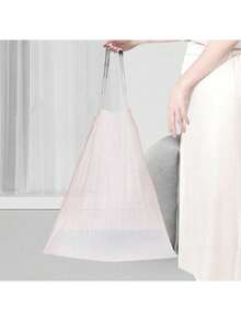 50pcs/Pack Pink Small Bathroom Trash Bags, Durable Thin Material, Suitable For Office & Home Garbage Cans, 50pcs Per Roll - Multicolor - View 6