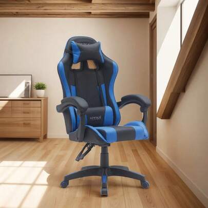 Silla Gamer Ergonómica Reclinable Súper Cómoda - Styrka Color Azul Material del tapizado Cuero sintético