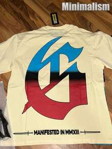Godspeed Tee ,100% Cotton Printed T-Shirt, High Quality Thick Heavyweight, New Autumn Fashion For Men, Premium Cotton Fabric, Suitable For Street Style, Machine Washable, Daily Gift. - 杏色3 - 查看 4
