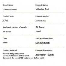 No-Setup Inflatable Camping Tent, Portable And Lightweight Air Beam Tent - Inflatable Tent - View 10