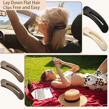 4-Pack Ultimate Comfort Hair Clips - Lay Down Flat Design With Secure Grip Technology | & Pull-Free | For Driving, Sleeping, All Styles - Black - View 5