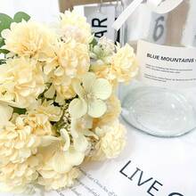 2 Stück künstlicher Chrysanthemen, Rosen, Gänseblumen Blumenstrauß, Heimdekoration, Inneneinrichtung, Party, Hochzeit, Tischdekoration, Frühling/Sommer (Vase nicht enthalten) - Verschiedenfarbig - Übersicht 15
