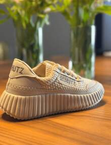 Women's Casual Platform Sneakers - Stylish, Comfortable, Lightweight, Soft - Blogger Style - Creme - View 3