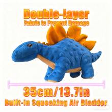 fgofoc Pet Chew Squeaky Plush Toy, Premium Squeaky/Sound Toy, Dual-Layer Soft Fabric Tear-Resistant/Washable, Suitable For Cats & Dogs, Fun Cute Unique Plush Dinosaur Toy, Fit For Small & Medium Dogs - Dog Birthday Gift - Cat & Dog Toy With Squeaker - Blue - View 2