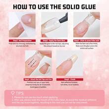 New Quick Dry Upgraded Version 10g Semi-Solid Nail Glue With 10g Remover, Press On Nail Tips, No UV Lamp Required, Long Lasting False Acrylic Nail Kit Glue Gel - 20g - 查看 6