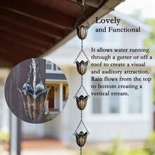 High-Quality Metal Rain Chain, Outdoor Roof Drainage Chain, Decorative Rain Water Downspout Suitable For Garden, Terrace, Balcony, Eaves - Bluebell Rain Chain - View 1