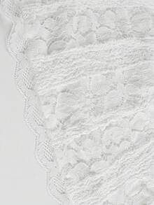 女士露肩白色蕾丝长裙，优雅长款喇叭袖，修身鱼尾廓形，浪漫精致，适合婚礼、正式活动和特殊场合，秋冬派对春季皆宜。 - 白色 - 查看 7