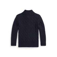 Ralph Lauren Boys 2-7 Cable-Knit Cotton Full-Zip Sweater |  | Baby Girls Sweaters - 海軍 - 查看 2