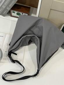 1pc Men's Lightweight Fashion Messenger Bag, Casual Men's Shoulder Bag Crossbody Bag, Large Capacity Relaxed Style College Style Japanese Sports Unisex Courier Bag - Grey - View 5