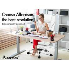 ALFORDSON Ergonomic Office Chair With 150 °   Recline & Footrest, Computer Desk Chairss With Massage & Heated Seat, Executive Swivel Leather Video Game Chair, Max 180kg (Dale White) - PU棕色 - 查看 4