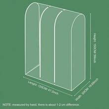 Multi-Size Minimalist Transparent Dust Cover, Dustproof, Waterproof, Moisture-Proof, Spacious Garment Hanging Storage Rack, Zipper Transparent Garment Rack Cover, Suitable For Hanging Clothes, Wardrobe, Living Room, Laundry Room, Balcony, Home Storage And Organization - Multicolor - View 8