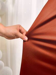 AIJ Amarilo Women's Solid Satin Wide Leg Jumpsuit - Sleeveless Cinched Waist, Elegant For Commuting, Spring/Summer - Reddish Brown - View 7