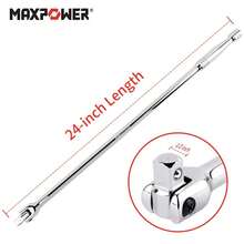 MAXPOWER 1/2" Breaker Bar, 1/2-Inch Sq Drive 600mm Breaker Bar Flex Handle, 600mm/24-Inch, Silver - 24"/600mm-1/2" Silver Drive - View 5