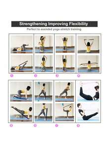 1件装多功能阻力带训练瑜伽辅助拉伸带弹力带，适用于初学者成人锻炼、舞蹈、普拉提 - 彩色 - 查看 4