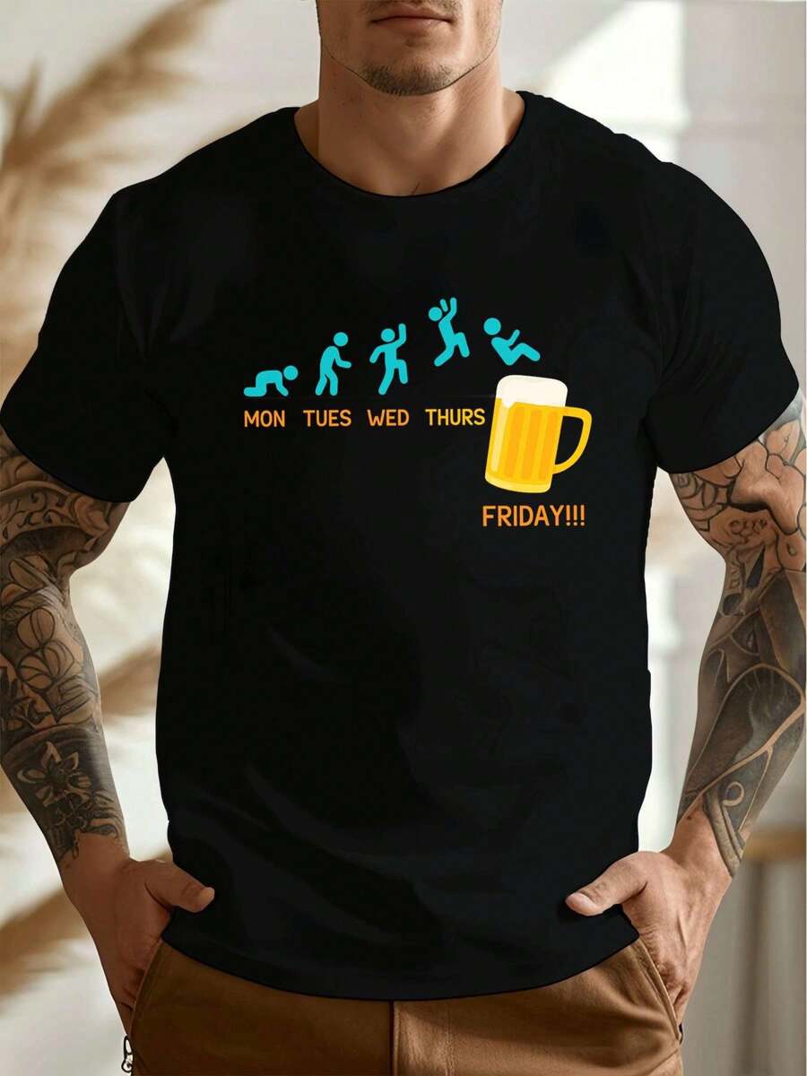 T-shirts pour hommes - Noir - Voir 1