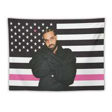 Drake Pink America Flag Pink Wall Tapestry Blanket Funny Poster For College Dorm Decor Room Decoration Gift Merch - 1PC - 查看 7