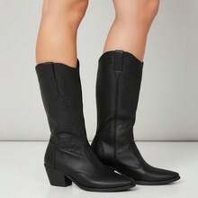 Women's Western Texan Country Rodeo Boots, High Top, Elongated Toe. - màu đen - Xem 5