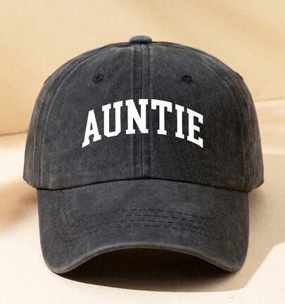 ✨1pc Unisex AUNTIE Graphic Print Adjustable Size Outdoor Casual Fashion Sun Hat, Vintage Distressed Baseball Cap, Suitable For Daily Wear,Valentine's Day,Hats For Women,Women Baseball Cap,Trucker Hats For Women,Beach Hat,Gorras Para Hombre,AUNTIE Graphic Baseball Cap,Vintage Distressed Dad Hat,Adjustable Unisex Sun Hat,Casual Outdoor Fashion Cap,Daily Wear Baseball Hat,Gift For Aunt Hat,Summer Sun Protection Cap,One Size Fits All Cap,Retro Style Baseball Cap,Stylish Graphic Print Hat