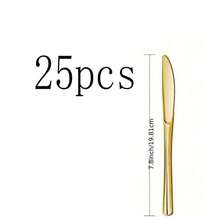 5/10pcs Rose Gold Colored Party Tableware Set, Gold Cutlery, Gold Knife Fork Spoon Cutlery Set Suitable For Gatherings, Weddings, Birthdays, Parties, Outdoor Events - Tableware - View 16