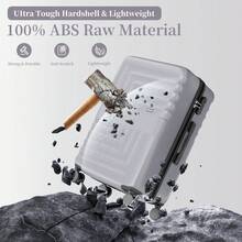 YSTYLE Set Of 4 Hardside Suitcases (12, 20, 24, 28inch), With Scratch- And Impact-Resistant ABS Shell And Spacious Design: The Ideal Travel Companion. - Silver - View 3