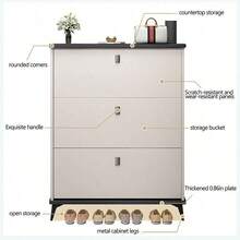 Estantería De Zapateras, 3 Niveles Organizador Zapatos Moderno Para Entrada, Pasillo, Sala - Gris - Ver 3