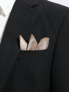 1pc Fashionable Casual Versatile Men's Retro Small Plaid Pattern Pocket Square Handkerchief Suit Chest Towel, Suitable For Daily, Party, Banquet - Multicolor - View 11