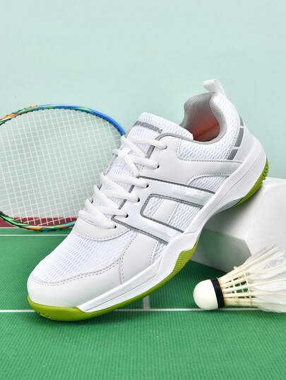 1双男士休闲运动鞋，男女通用网球鞋，透气羽毛球鞋，乒乓球鞋，专业运动鞋，具有减震和支撑功能，男女皆宜