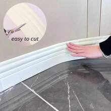 1 pieza 2m/78.74in Zócalo autoadhesivo, Zócalo flexible, Quitar y pegar, Adecuado para línea de rayas anti-colisión de pared - Multicolor - Ver 7