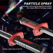 31.5" Pro LED Light Katana Sword With Spark Effects & Water Mist System - Sound-Activated Cosplay Saber, Multi-Color, Type-C For Anime Role Play, Vlog, Themed Parties - Teens & Adults - Gray - View 5