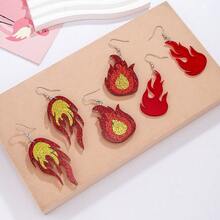 1 Đôi bông tai hình ngọn lửa, phụ kiện trang sức bằng acrylic, phong cách Punk Y2K độc đáo, sáng tạo. - Nhiều màu - Xem 10