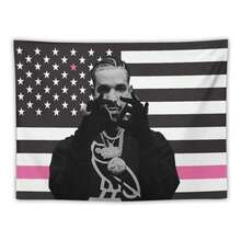 Drake Pink America Flag Pink Wall Tapestry Blanket Funny Poster For College Dorm Decor Room Decoration Gift Merch - 1PC - 查看 2