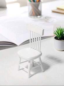 1:12 Scale Mini White Dining Table Set, Including 1 Dining Table And 4 Chairs, Small Furniture Model For Bedroom Scene Display, Vintage Dining Table, Office Desk Decor, Dollhouse Decoration, Handicraft, Retro Home Decor Model, Holiday Gift, Birthday Gift, Christmas, Halloween, Adding Color To Life. - White - View 9