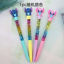 1 pieza/2 piezas/3 piezas/4 piezas/5 piezas/10 piezas Bolígrafo de gel borrable de la serie de puntadas creativas, bolígrafo de tinta con tema de dibujos animados de 0.5 mm - Resaltador de puntadas - Ver 6
