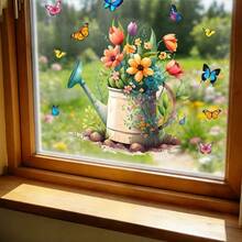 1/4pcs Spring Window Clings,Double-Sided Printing Butterfly Flower Decals Static Stickers For Glass Windows Home Kitchen Hello Spring Theme Reusable Seasonal Decorations Room Decor - Flowers and Butterflies - View 7